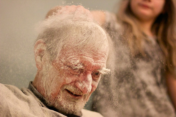 Girl Rubbing Flour into her Grandfather's Hair | My Father, the Introvert