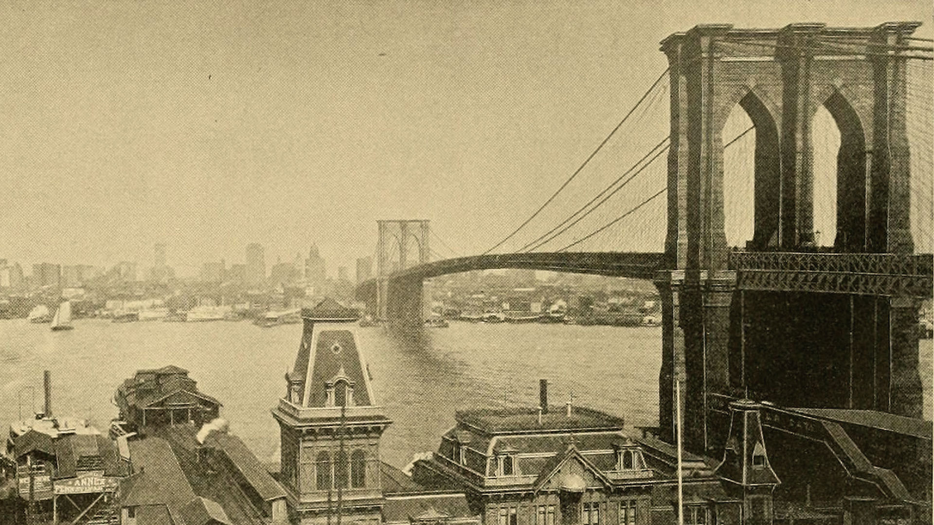 vintage photo of the brooklyn bridge