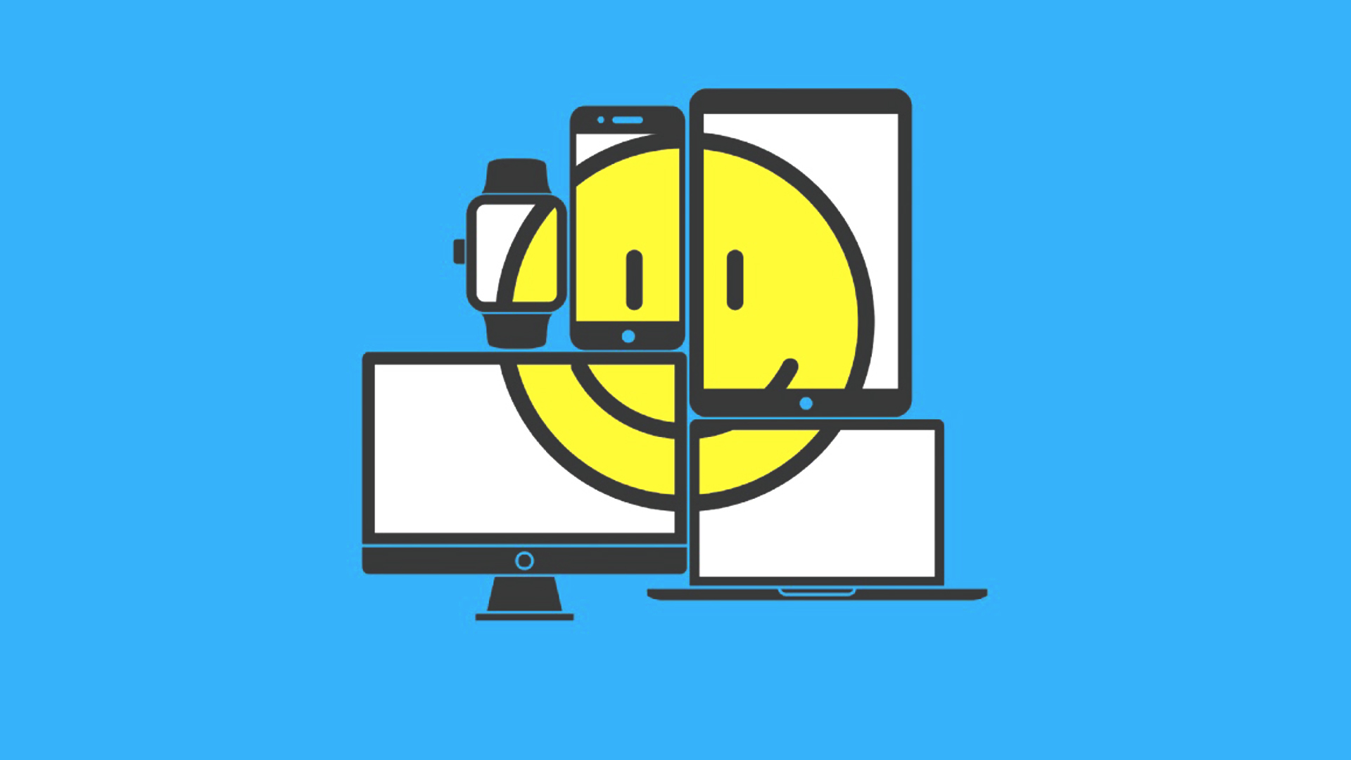 Smiley face across several mobile devices